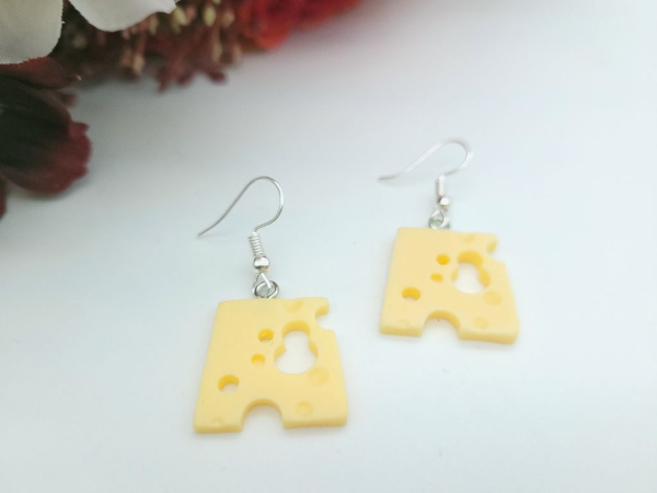 Käse Scheiben Ohrringe